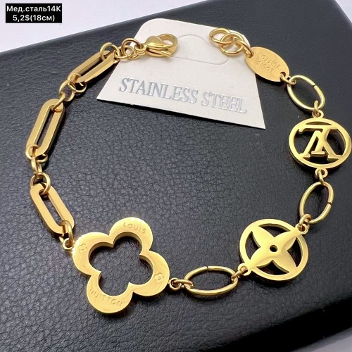 Браслет мед.сталь14К 10414 (18см.)